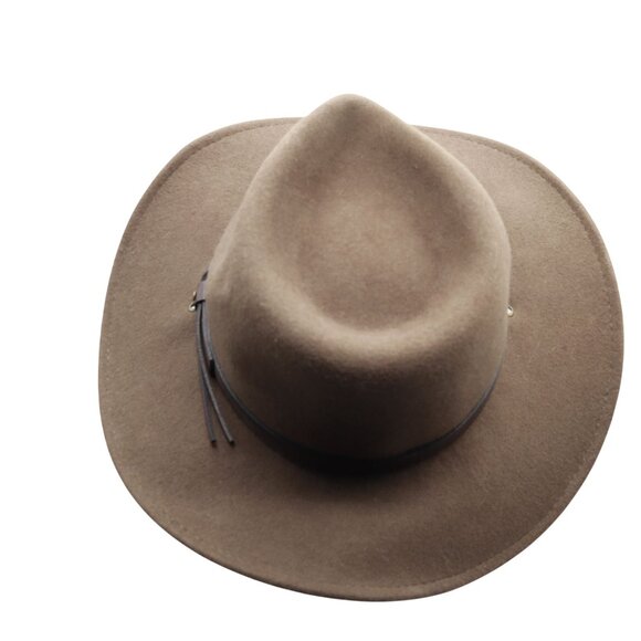 Wool Wide Brim Fedora Hat Mens S Brown Stylish Hippie Bohemian Retro Winter Boho - Picture 5 of 9